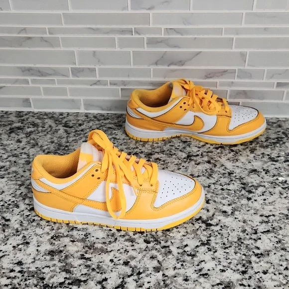 Nike Women's Sneakers Yellow and White - Picture 3 of 7